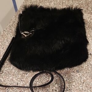 Diane Von Furstenberg Black Fur Crossbody Bag